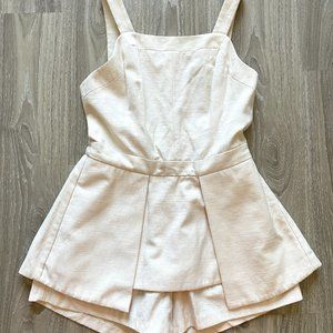 C/MEO Linen Cream Romper - Small (Cream, Beige)
